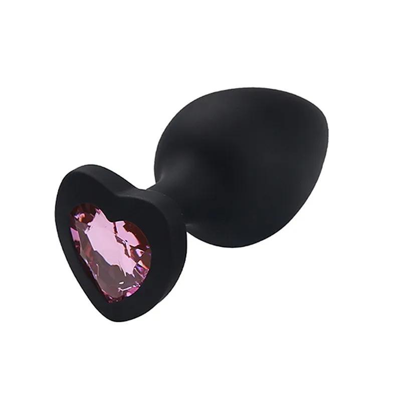 Plug Anal de Coração em Silicone com Pedra Sexy Import