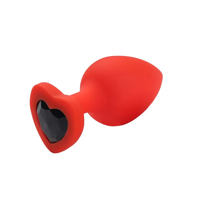Plug Anal de Coração em Silicone com Pedra Sexy Import