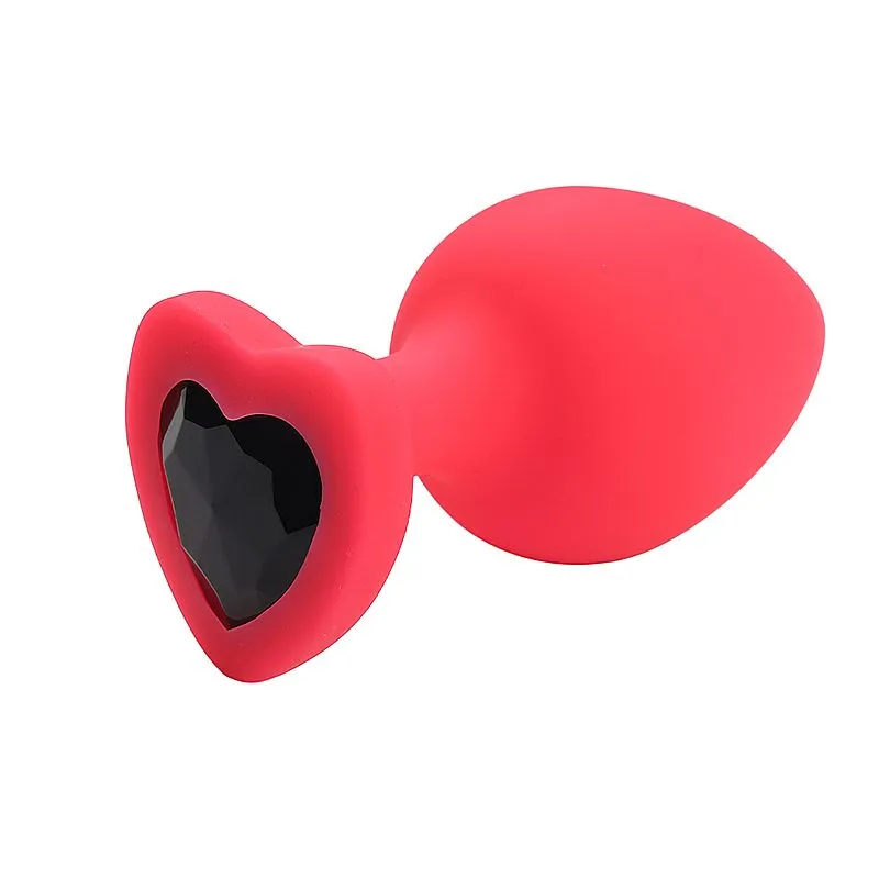 Plug Anal de Coração em Silicone com Pedra Sexy Import
