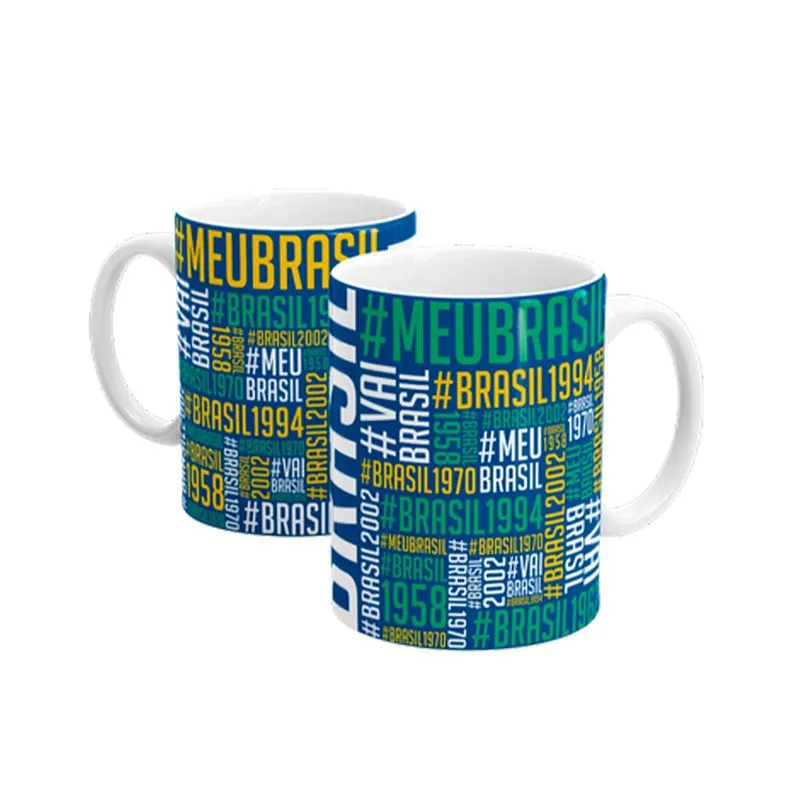 Caneca em Porcelana #MeuBrasil Linha Copa do Mundo Sude Presentes