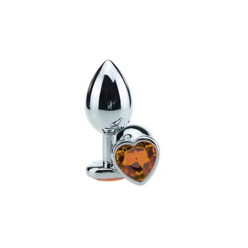 Plug Anal em Alumínio, Base em Formato de Coração com Pedra ColoridaMiss Collection