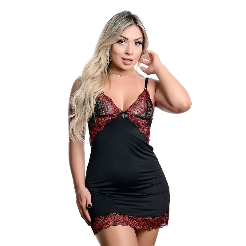 Camisola com Detalhes em Renda Bicolor Hot Love