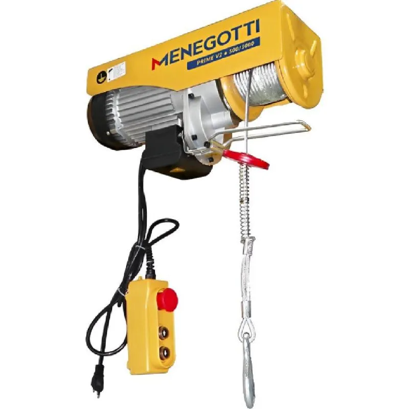 Guincho Talha Elétrica 500 A 1000kg Prime Menegotti-110v