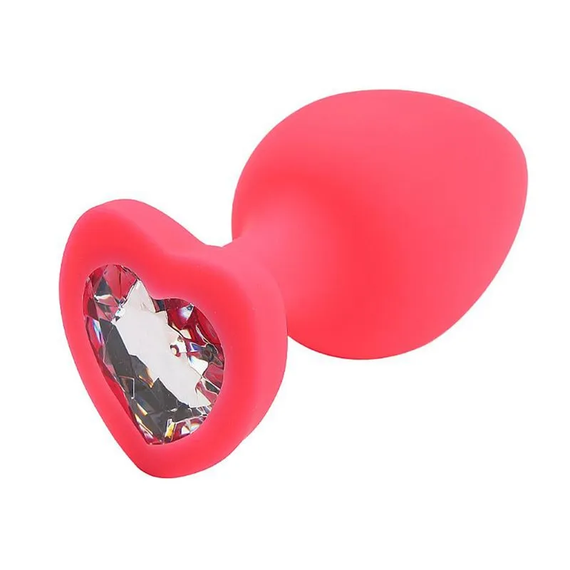 Plug Anal de Coração em Silicone com Pedra Sexy Import
