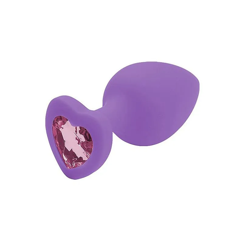 Plug Anal de Coração em Silicone com Pedra Sexy Import