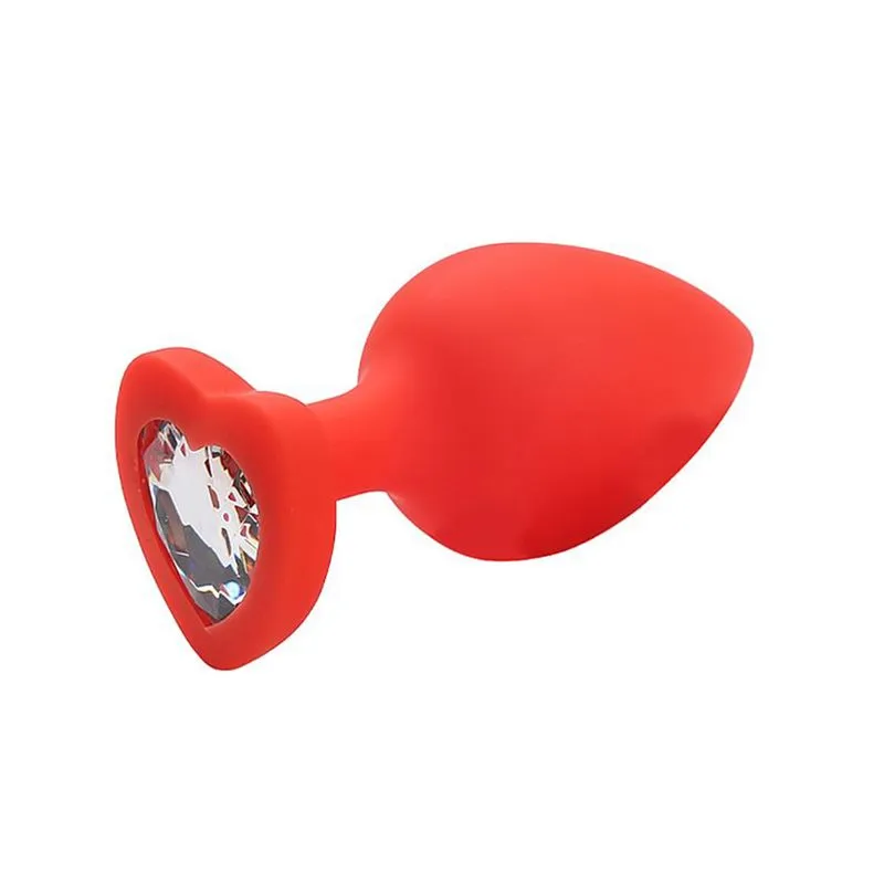 Plug Anal de Coração em Silicone com Pedra Sexy Import
