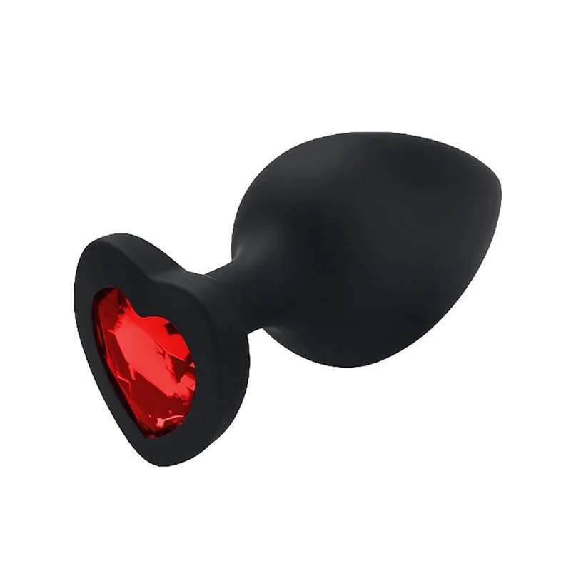 Plug Anal de Coração em Silicone com Pedra Sexy Import