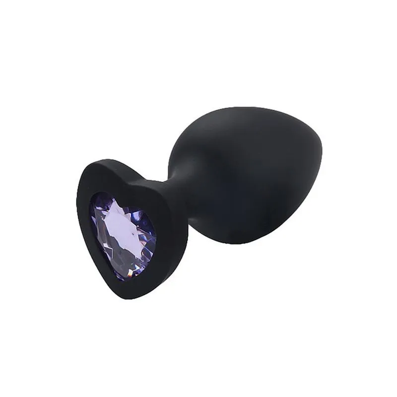 Plug Anal de Coração em Silicone com Pedra Sexy Import