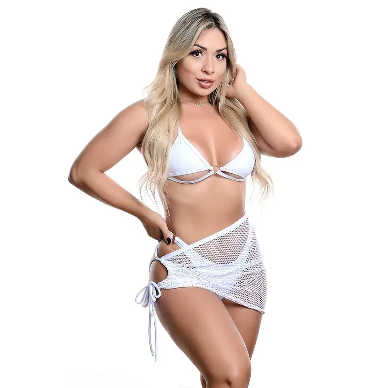 Saia Saída de Praia Arrastão com Ajuste Hot Love