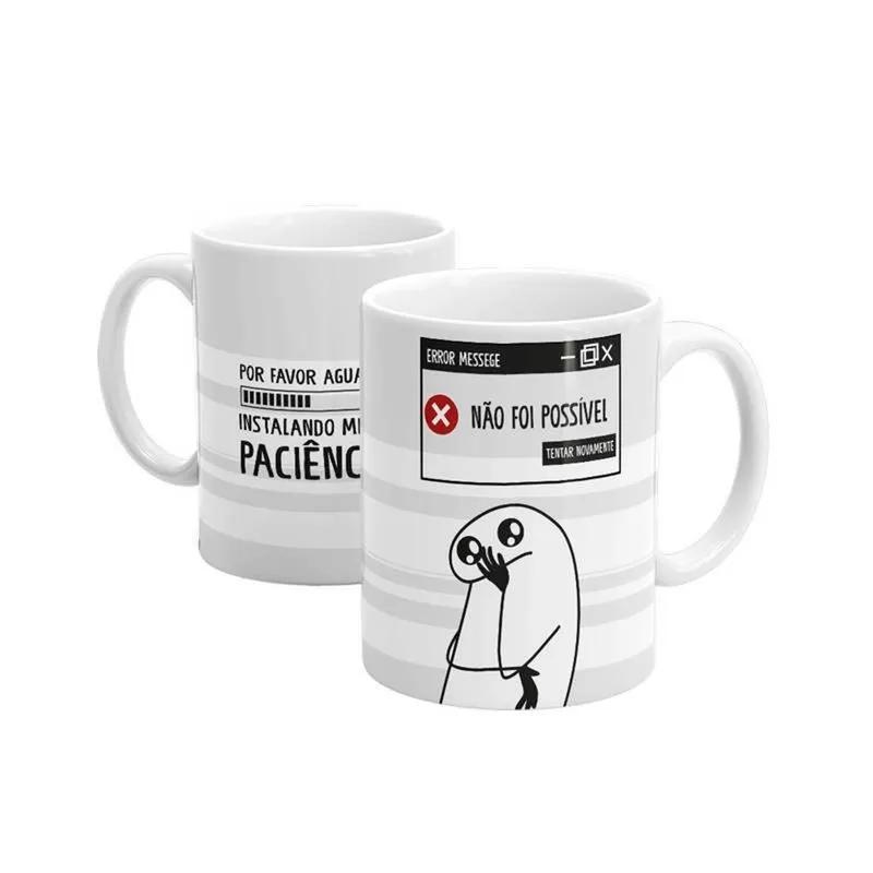 Caneca em Porcelana Instalando Minha Paciência Linha Flork Sude Presentes