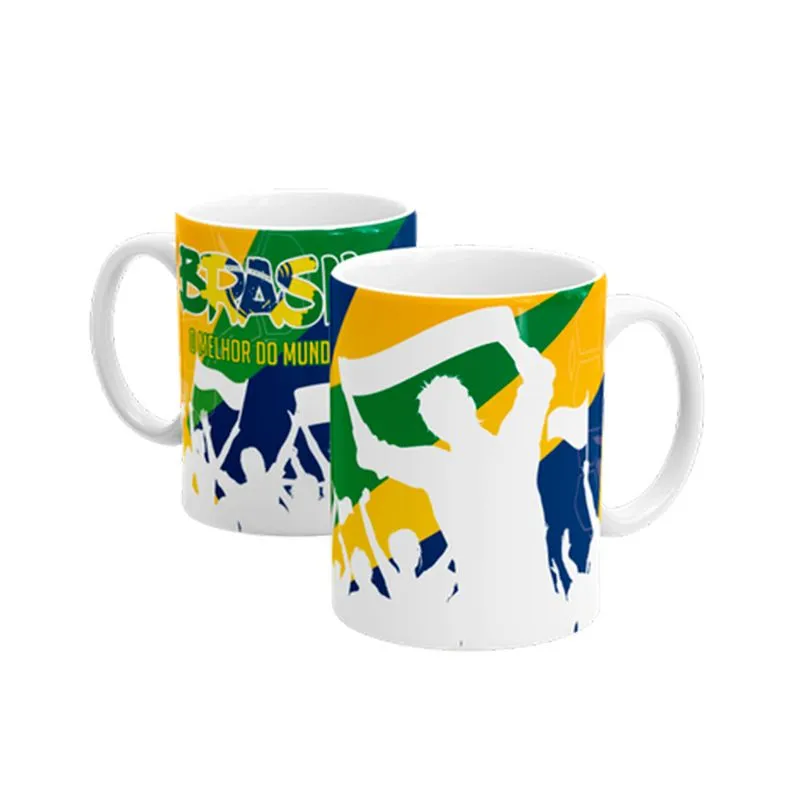 Caneca em Porcelana Brasil O Melhor Do Mundo Linha Copa do Mundo Sude Presentes