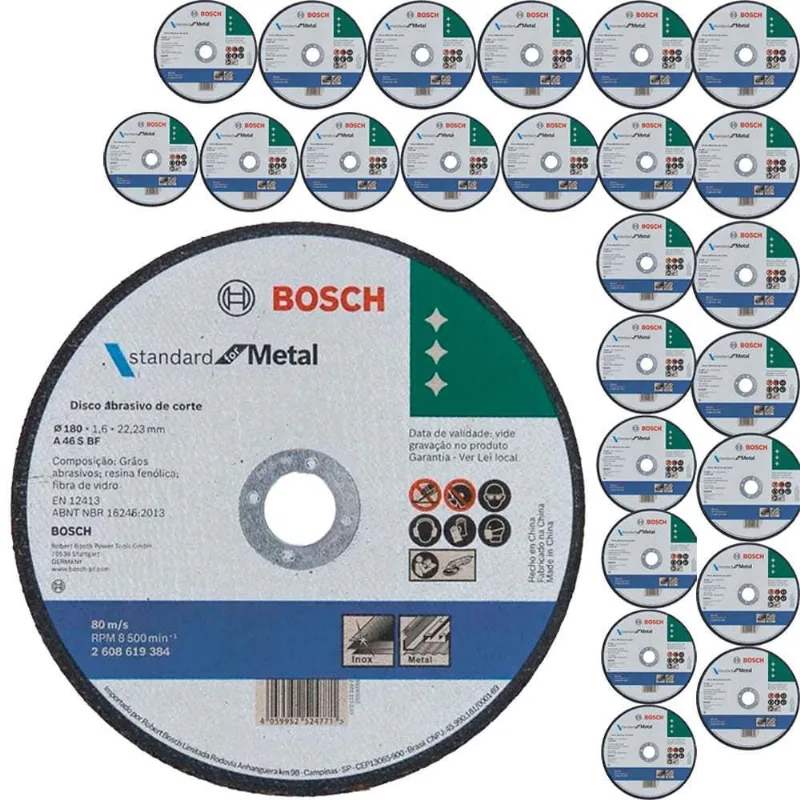 Disco de Corte Standard para Metal 180 x 1,6mm Centro Reto 2608619384 x25 bosch