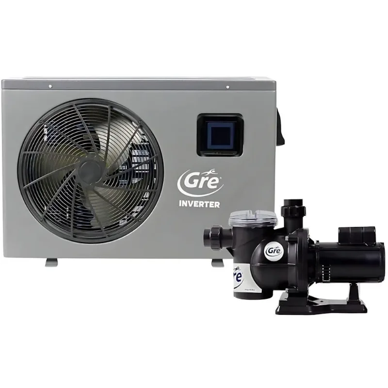 Trocador de Calor Inverter 23.800 btu 220V e Bomba para Piscina 1/3 cv Bivolt gre