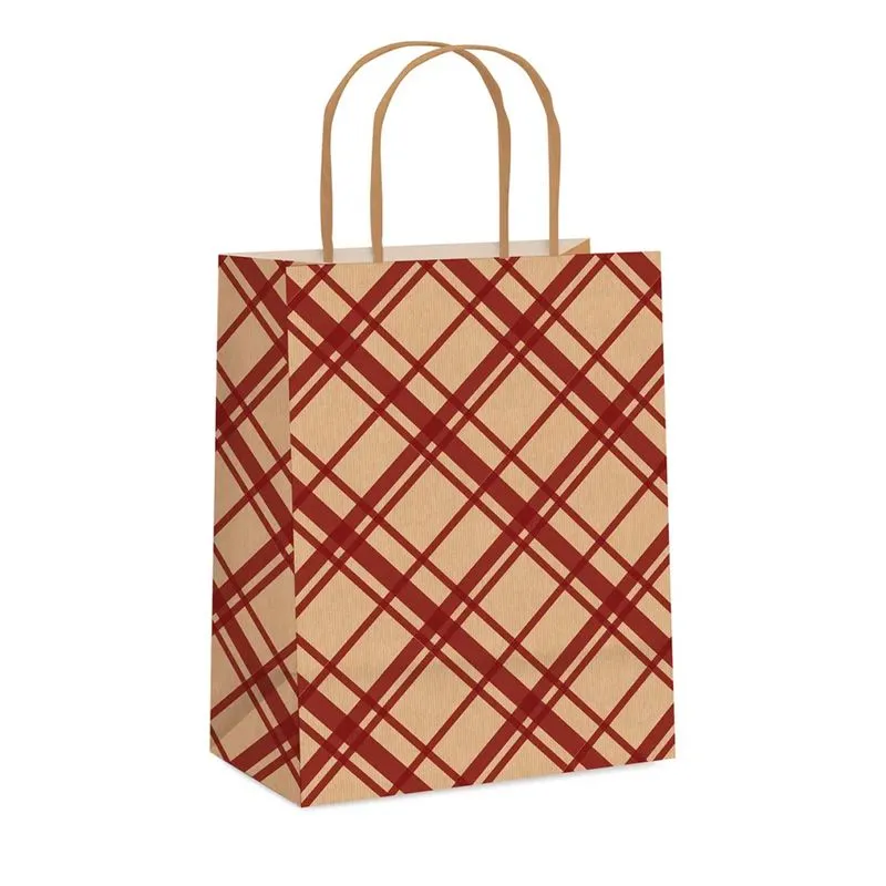 Sacola para Presente em Kraft Decorada Linha Meet Cromus