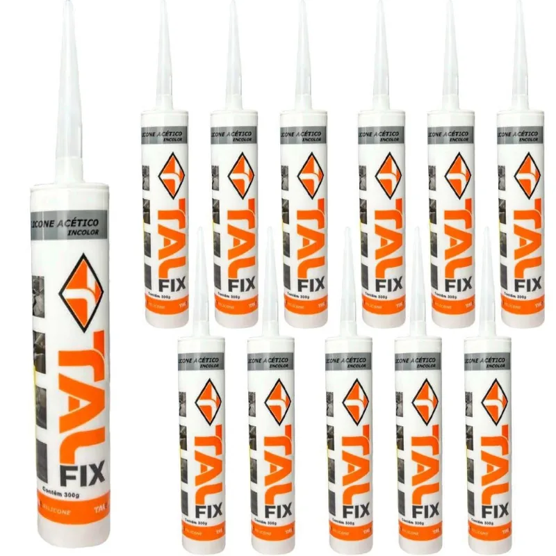 Silicone Tubo Incolor Acético Uso Geral 300g Kit 12 unidades evald