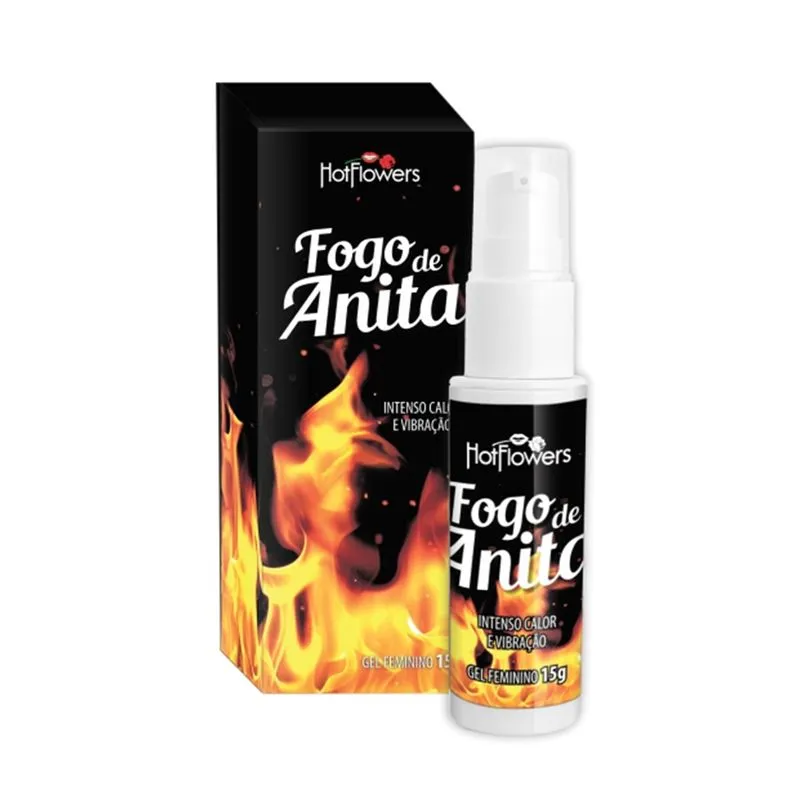 Fogo de Anita Gel Excitante Feminino que Esquenta e Vibra 15g Hot Flowers