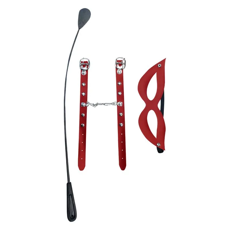 Kit Tiazinha Chibata, Algema e Máscara em Bedin Dominatrixxx Kit Tiazinha Chibata, Algema e Máscara Vermelho em Bedin Dominatrixxx