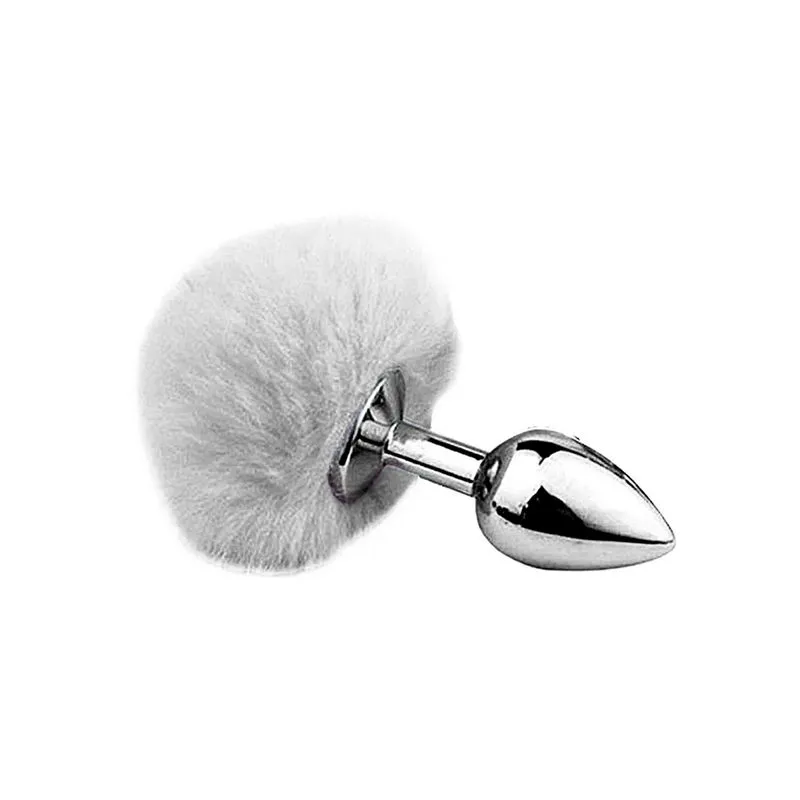 Plug Anal Pequeno em Aço Inoxídável com Pompom 8,2x3,4 cm Sexy Import