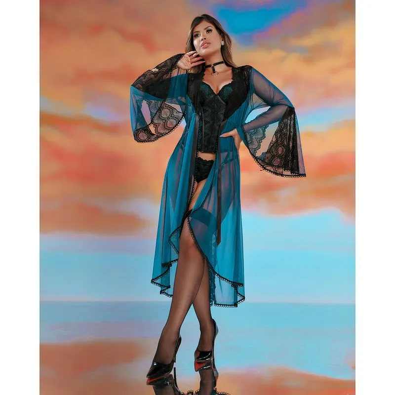 Robe Longo com Detalhes em Renda Coleção Infinity Dy Girl