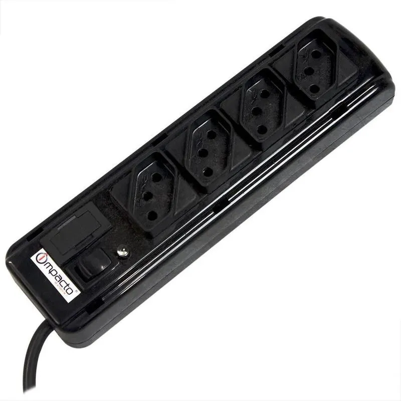 Filtro Extensão Régua 4 Tomadas Cabo 1 Metro FLK4DPVC kitec