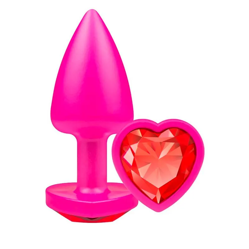 Touch Plug Anal Rosa com Joia Coração La Pimienta
