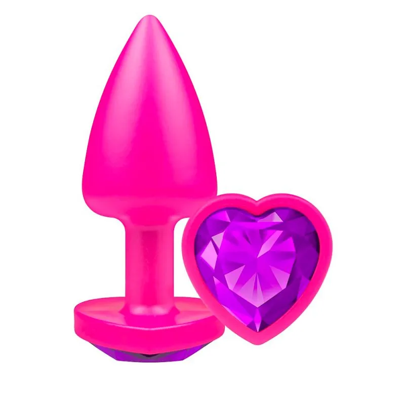 Touch Plug Anal Rosa com Joia Coração La Pimienta