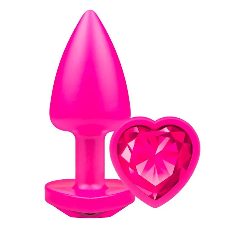 Touch Plug Anal Rosa com Joia Coração La Pimienta