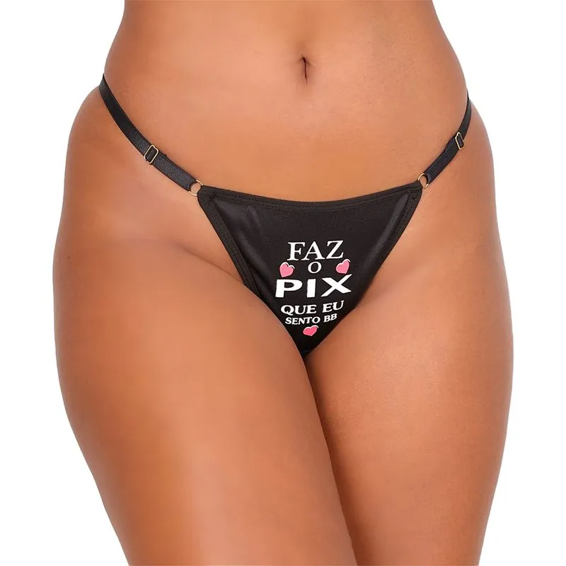 Calcinha Fetiche "Faz o Pix Que Eu Sento BB" com Chocker Tallyta Moda Apimentada