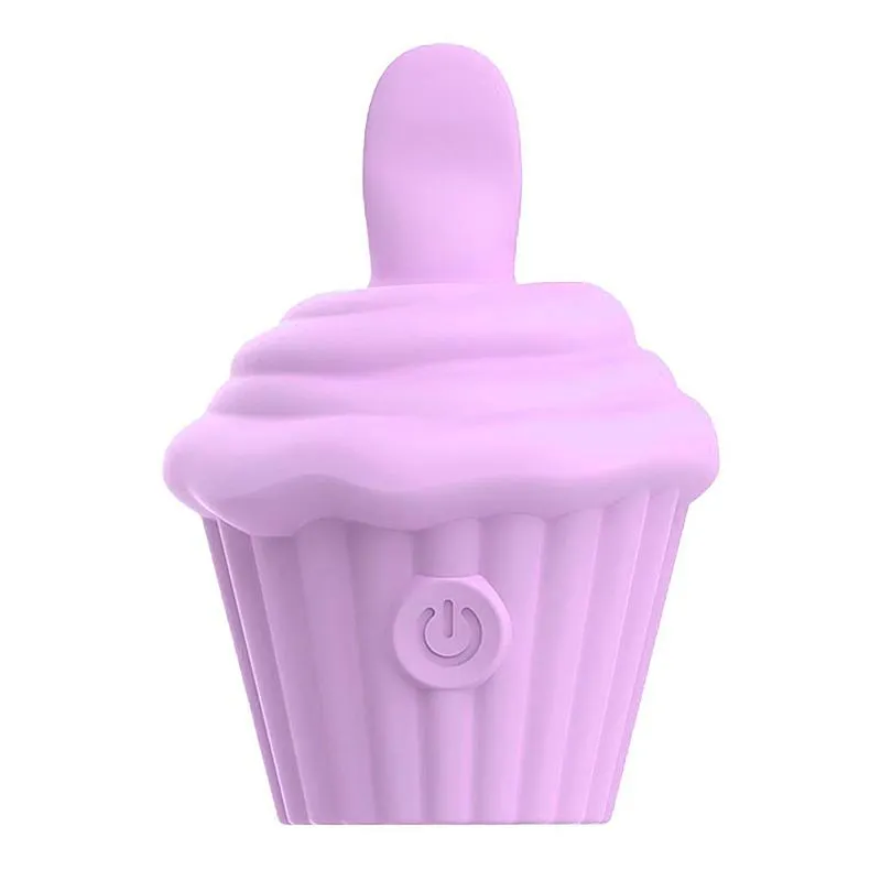 Vibrador de Clitóris com Língua em Formato de Cupcake com 10 Modos de Estimulação Sexy Import