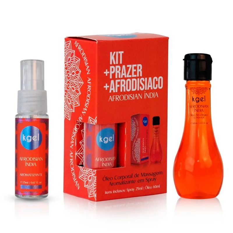 Kit Gel Óleo e Aromatizante Afrodisian Índia K Import & Export