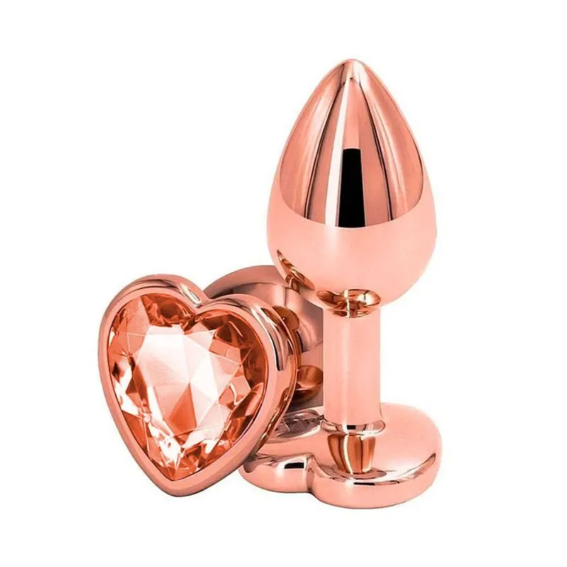 Plug Anal Rose Tamanho P em Formato de Coração com Pedra Sexy Import