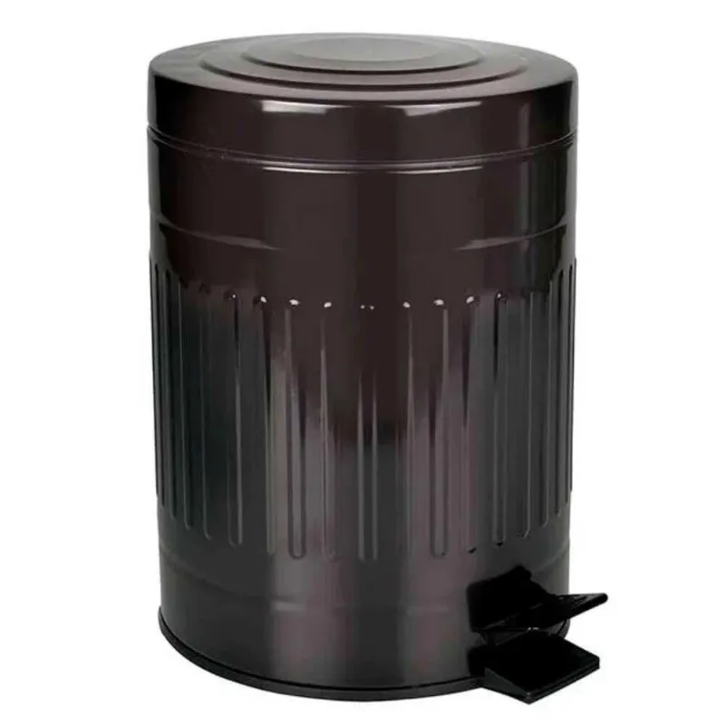 Lixeira de Aço 5 Litros Retrô Preta 8239 MOR