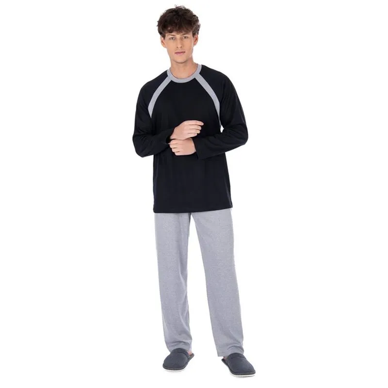 Pijama Lord Canelado Masculino com Manga e Calça Coleção Inverno Victory