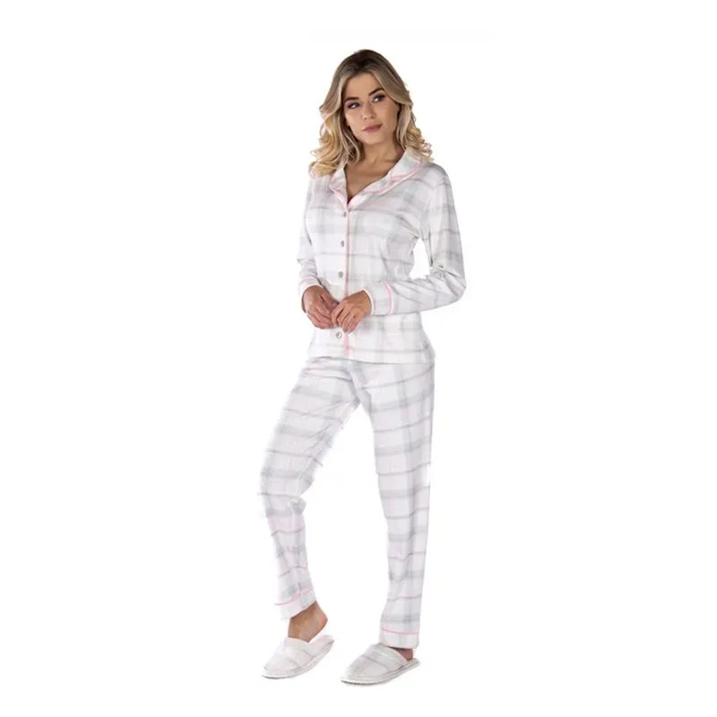 Pijama Americano Canelado Feminino com Manga Longa e Calça Coleção Inverno Victory