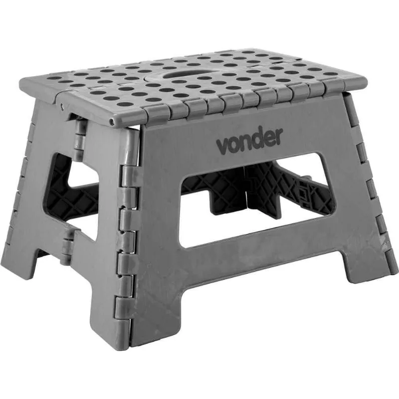 Banqueta Plástica Multiuso Dobrável 150KG 220mm Várias Cores VONDER Cinza