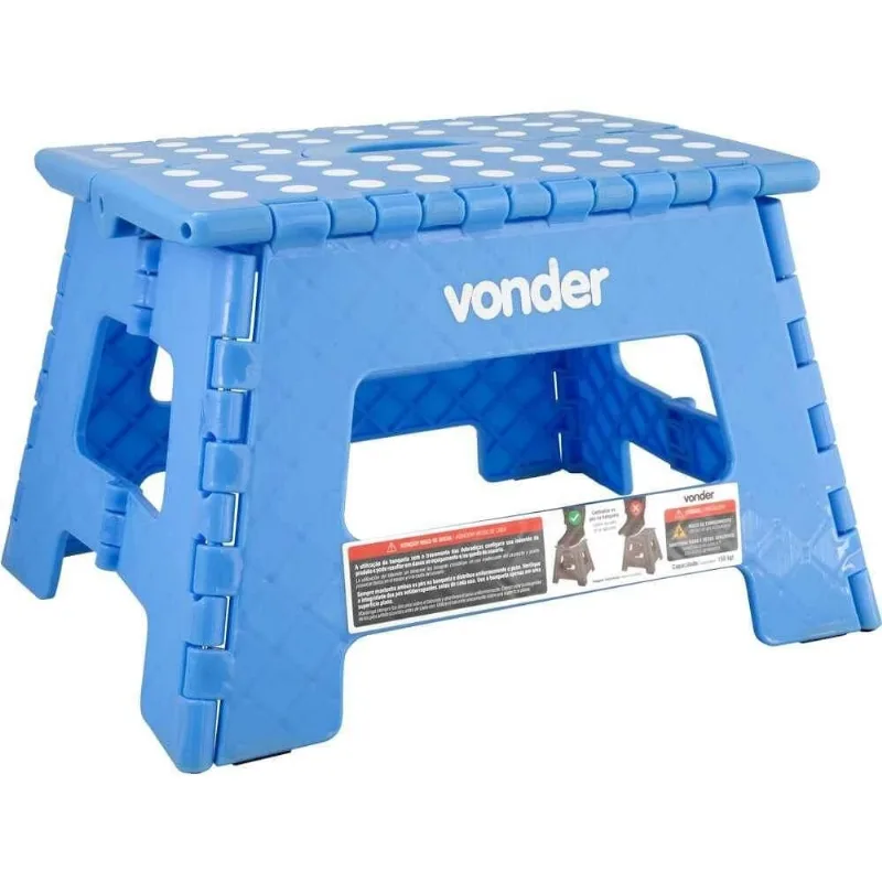 Banqueta Plástica Multiuso Dobrável 150KG 220mm Várias Cores VONDER Azul
