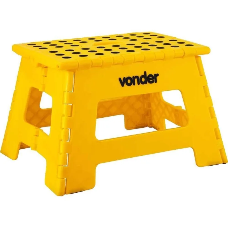 Banqueta Plástica Multiuso Dobrável 150KG 220mm Várias Cores VONDER Amarelo