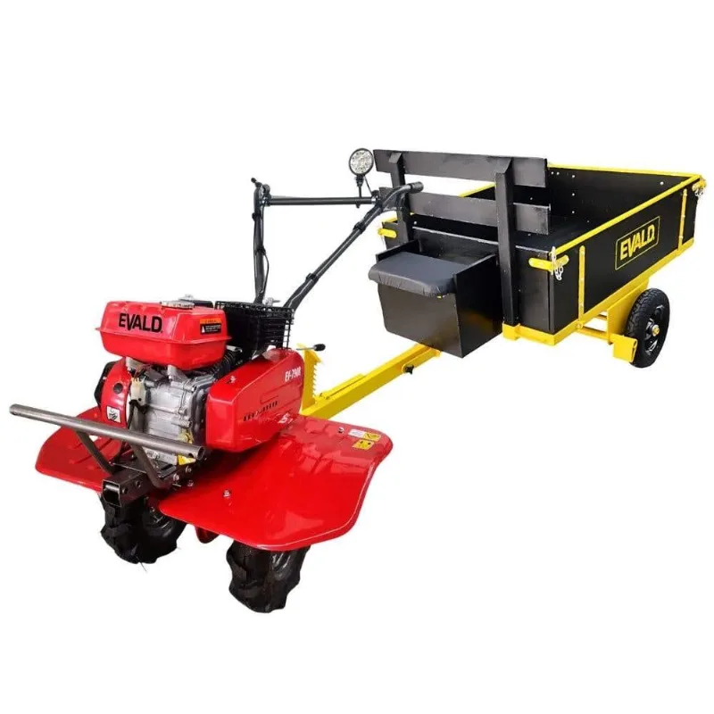 Motocultivador Gasolina 4t 7hp 212cc E Carreta Agrícola Basculante 250 Kg Evald
