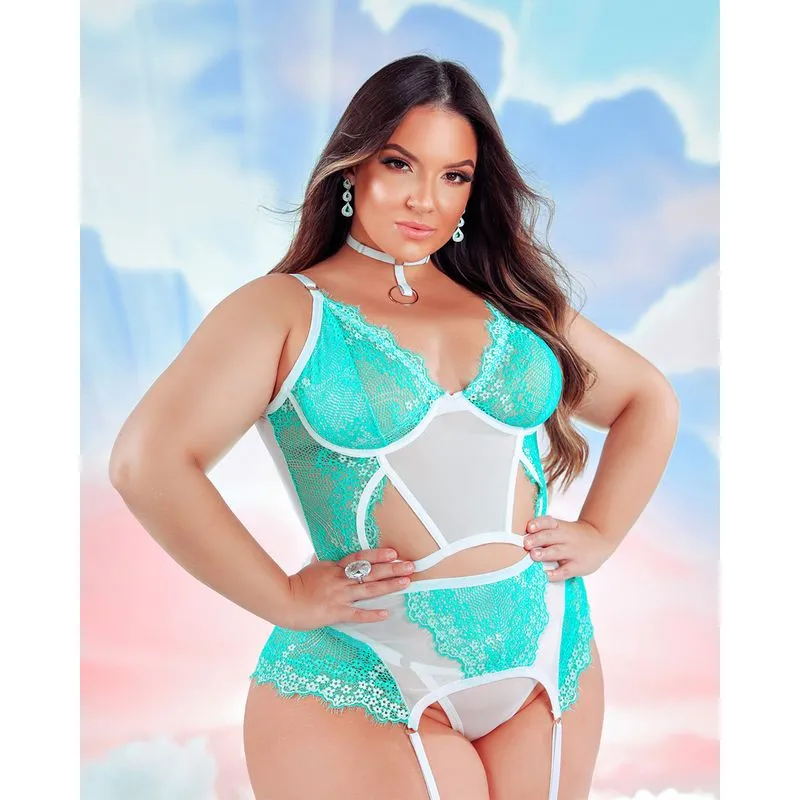Cropped com Alça Liga Rendado Plus Size Dy Girl
