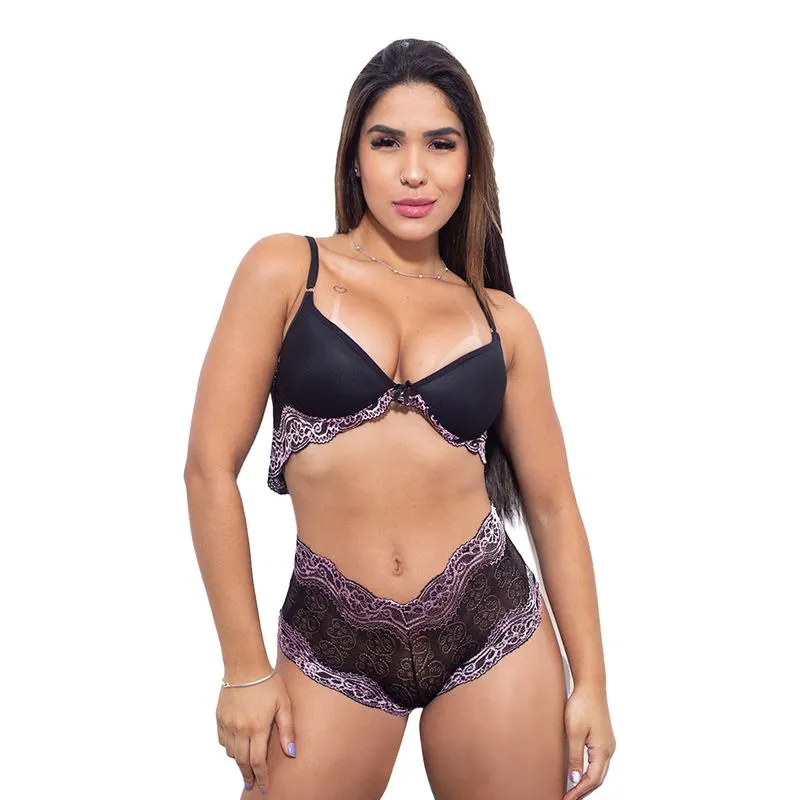 Conjunto Rendado com Bojo Hot Love