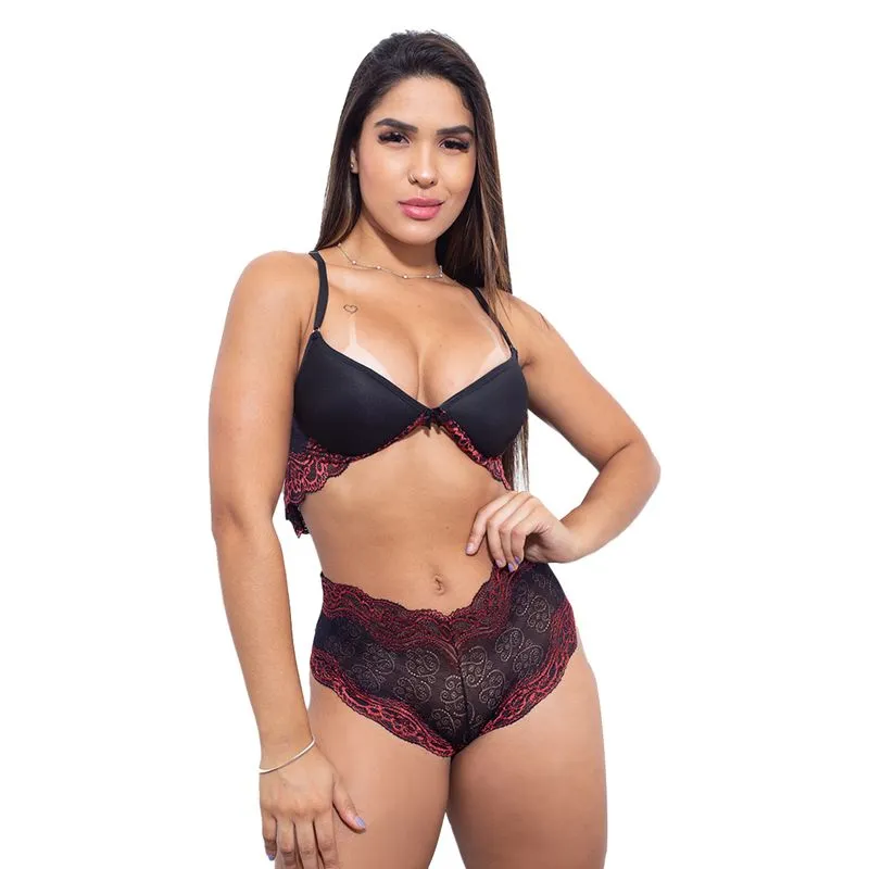 Conjunto Rendado com Bojo Hot Love