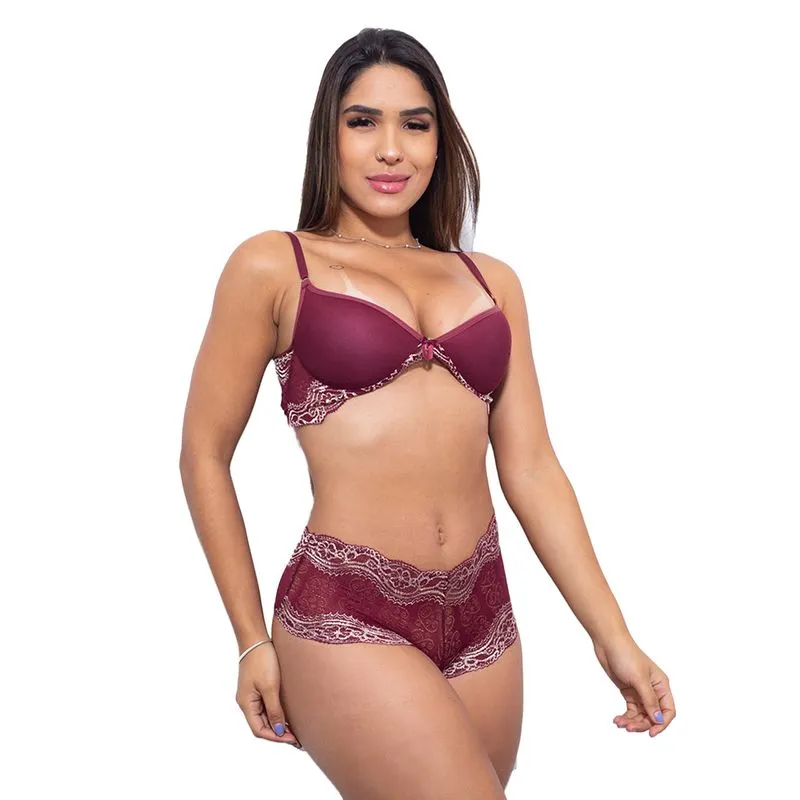 Conjunto Rendado com Bojo Hot Love