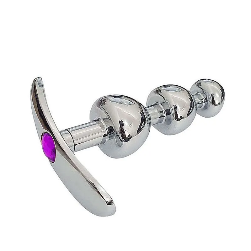 Plug Anal Escalonado de Aço com Pedra de Cristal Sexy Import