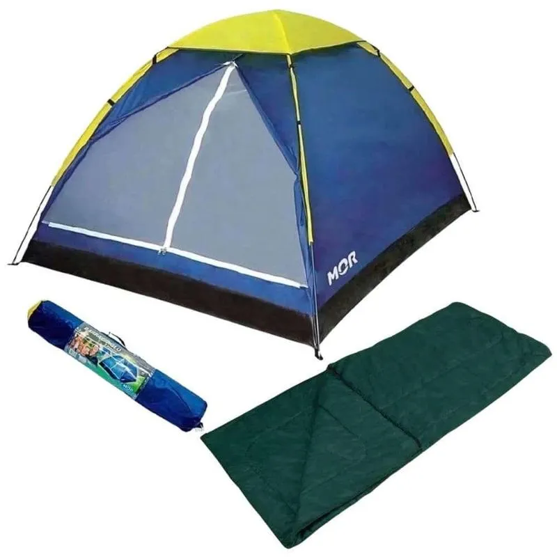 Barraca Para Camping Até 4 Pessoas Com Saco De Dormir Mor