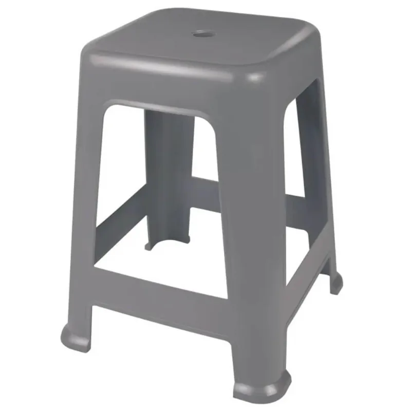 Banqueta Plástica 41 x 36 cm Várias Cores MOR Cinza
