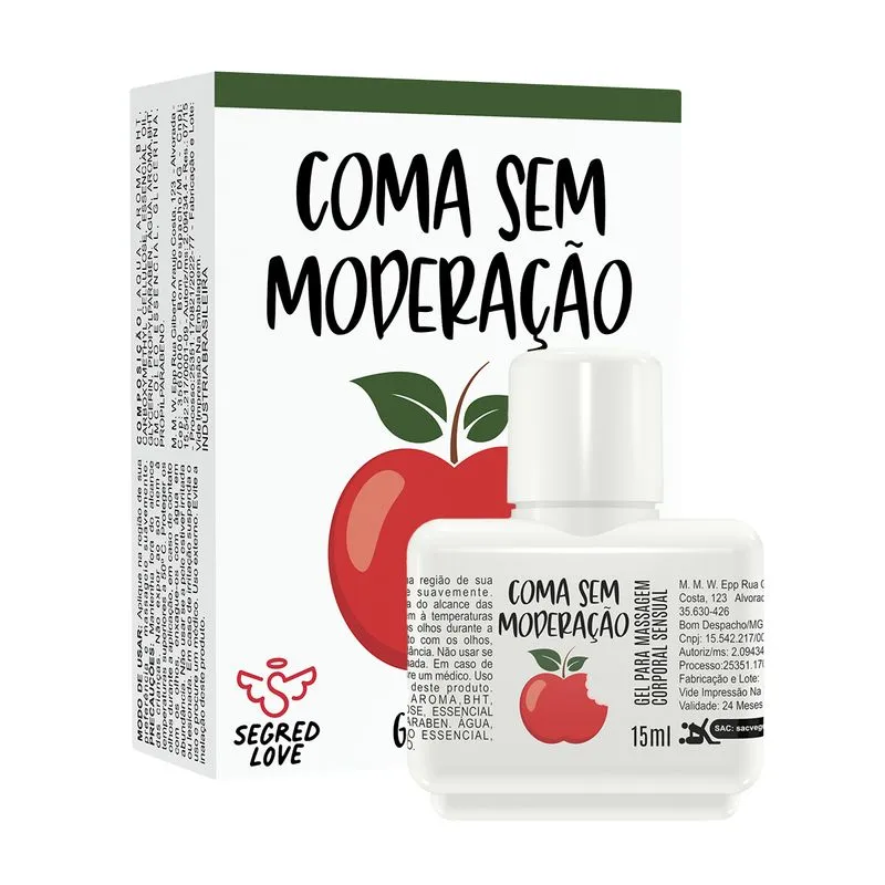 Coma Sem Moderação Lubrificante Siliconado Ice com Tatuagem Temporária 15ml Segred Love
