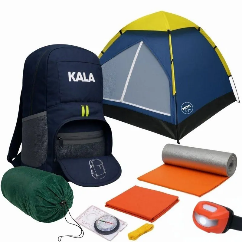 Kit Mochila Completo Legendário Para Acampamento Kala