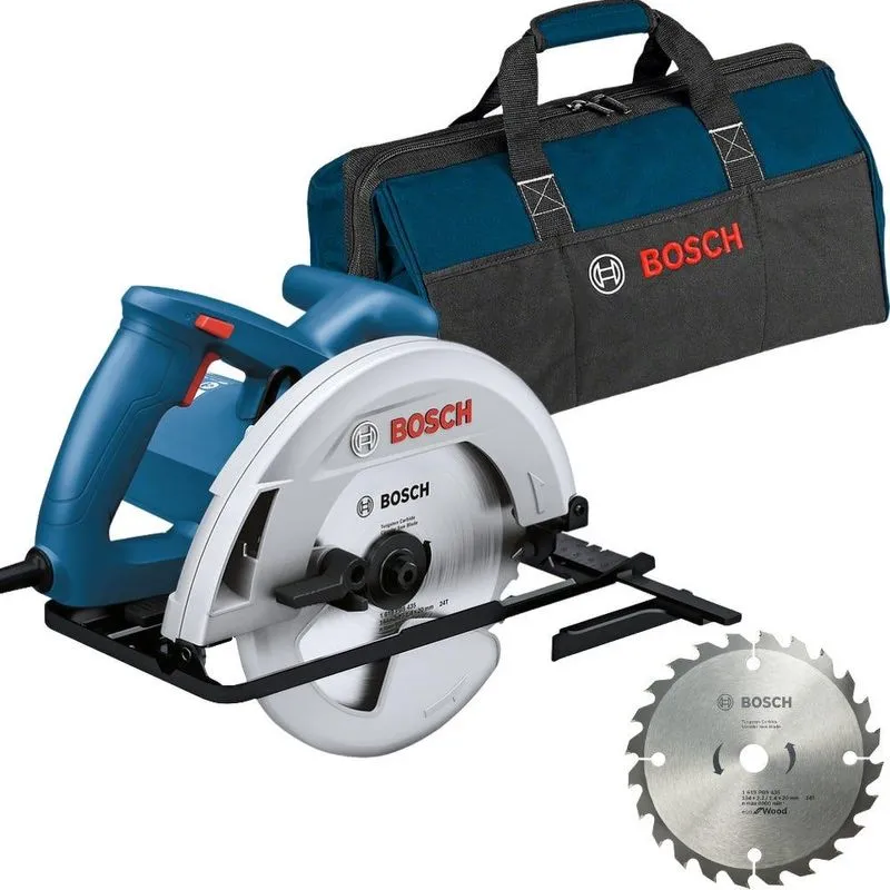 Serra Circular 184mm 1300w Gks 130 Com Disco E Bolsa 480mm Bosch 220v