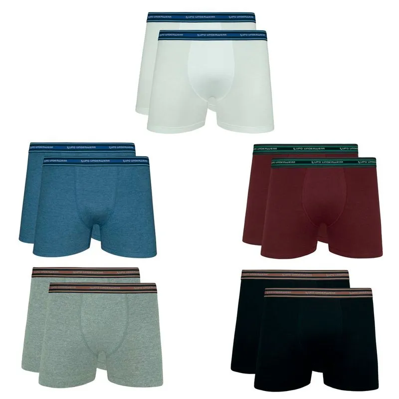 Kit Cueca AM Boxer em Algodão 10 Unidades Lupo