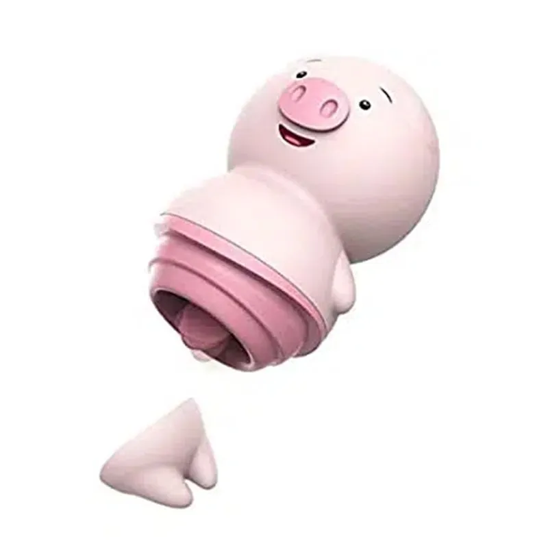 Estimulador de Clitoris em Formato de Porco com Língua e 2 Modos de Vibração Our Moment Import